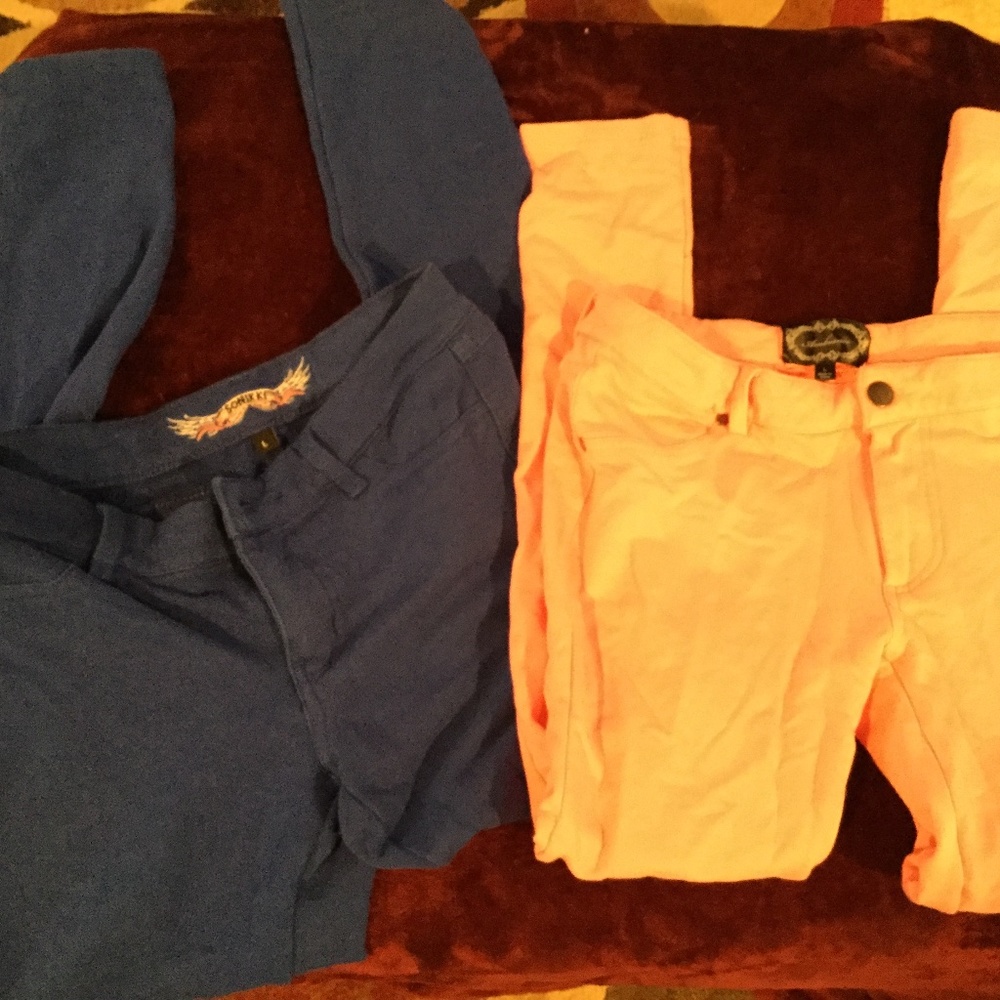 Woman’s stretch leggings jean pink royal large